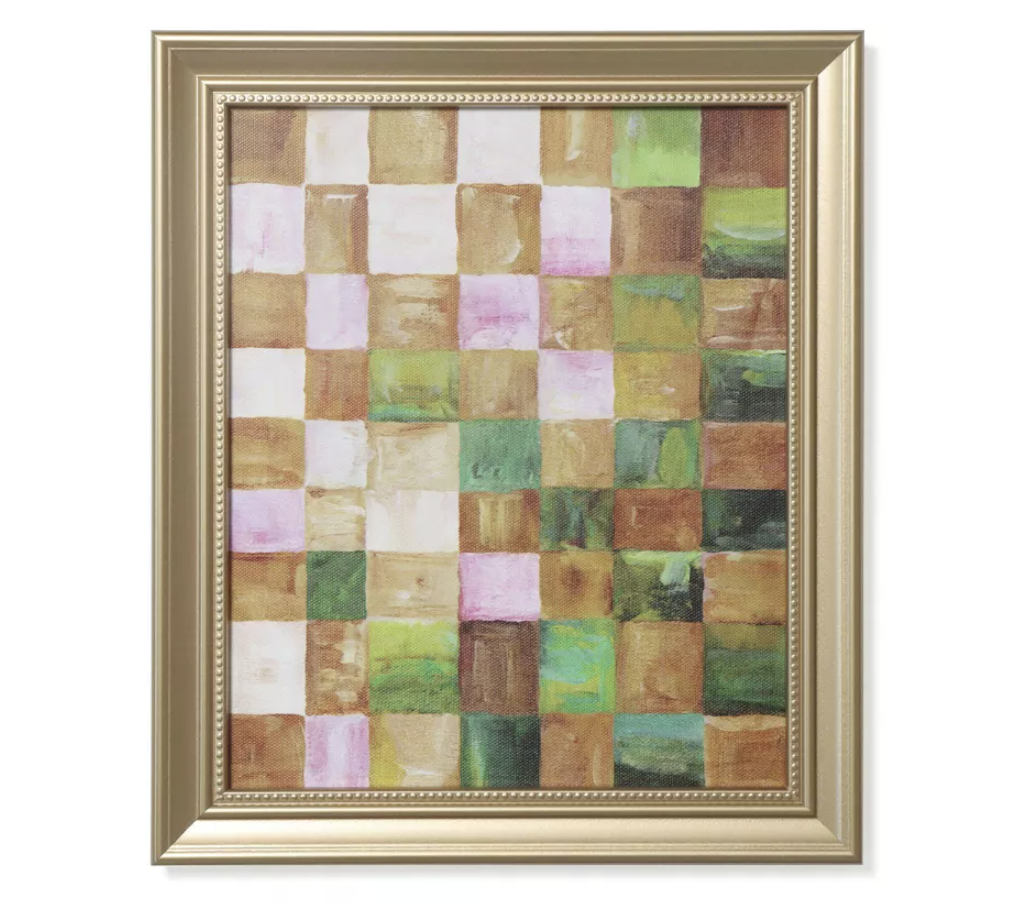 Checker Frame Art with Gold Frame